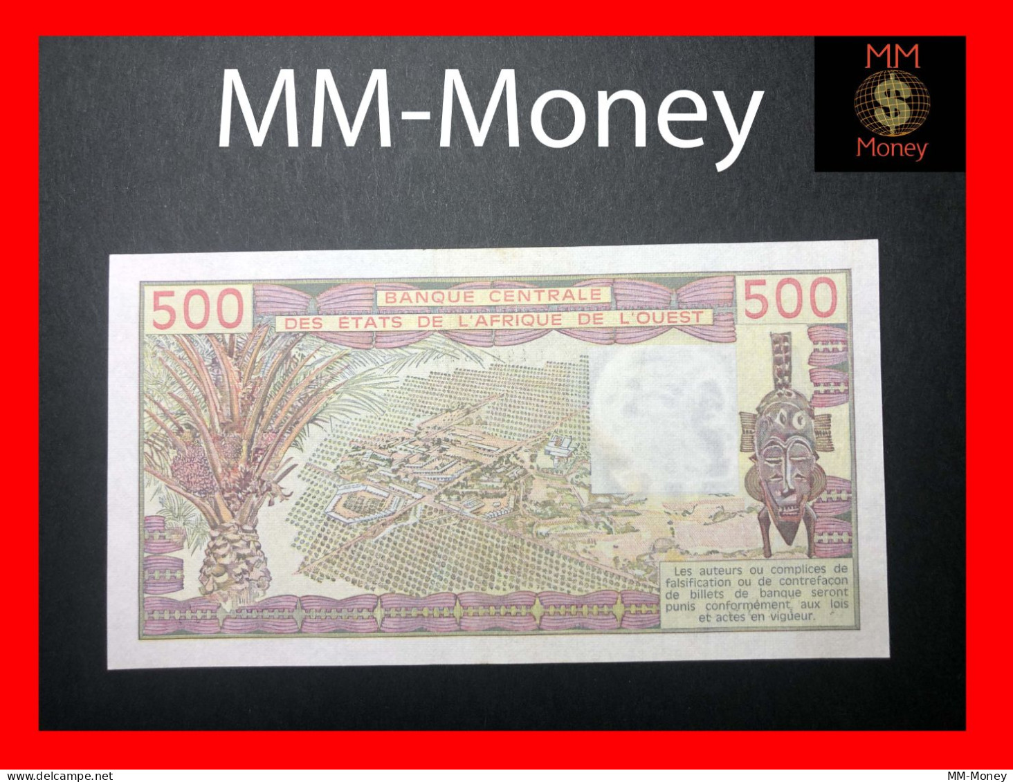 WEST AFRICAN STATES  WAS  "A  Ivory Coast"   500  Francs  1980   P.  105 A  "scarce"   XF+ - États D'Afrique De L'Ouest