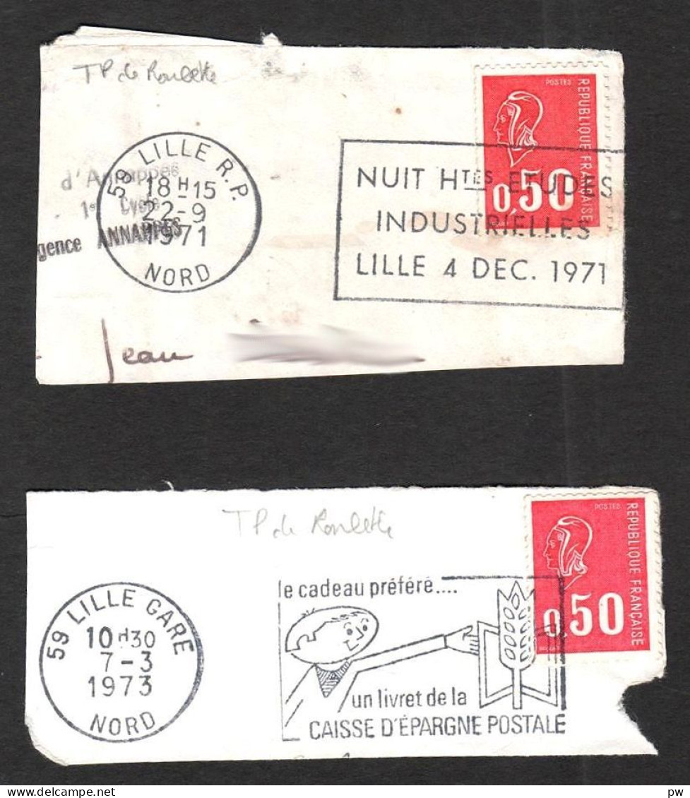 FRANCE 1971 YT N° 1664 MARIANNE DE BEQUET 0,50 ROUGE SANS PHOSPHORE, DE ROULETTE, OBLITERE - 1971-1976 Maríanne De Béquet