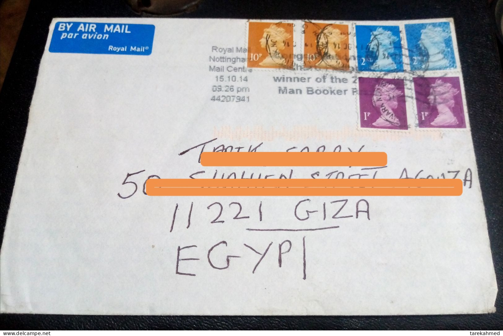 Egypt 2014, A Nice Cover Sent From England To Egypt. - Lettres & Documents