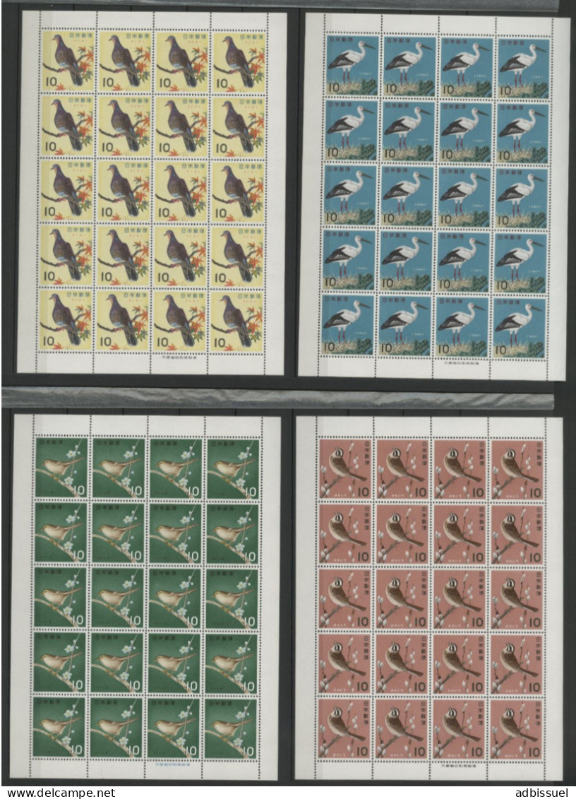 JAPON     N° 744; 745; 746; 747 4 Feuilles Neuves ** (MNH) Cote 80 € OISEAUX BIRDS Qualité TB - Unused Stamps