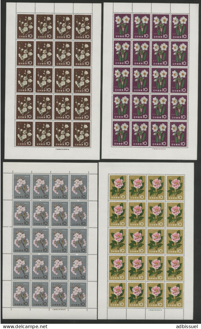 JAPON N° 664 à 675 (SC 327 à 338; Mi 743 à 754) 12 Feuilles Neuves ** (MNH) Cote 800 € FLEURS FLOWERS Voir Description - Unused Stamps