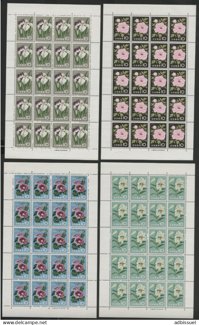 JAPON N° 664 à 675 (SC 327 à 338; Mi 743 à 754) 12 Feuilles Neuves ** (MNH) Cote 800 € FLEURS FLOWERS Voir Description - Unused Stamps