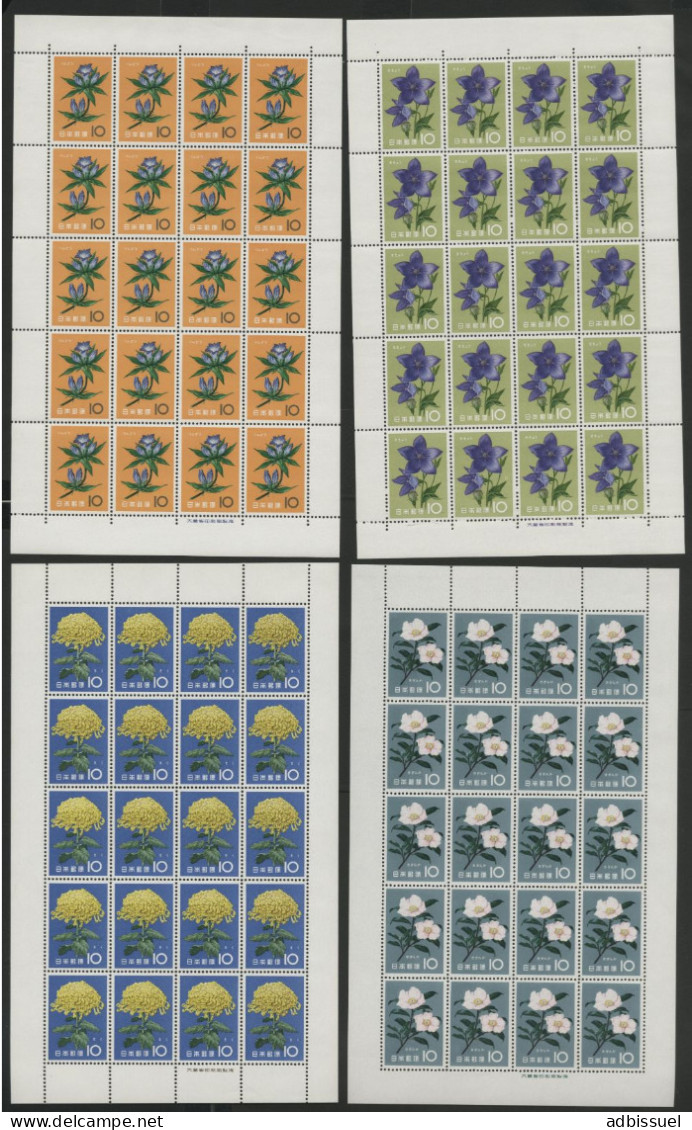 JAPON N° 664 à 675 (SC 327 à 338; Mi 743 à 754) 12 Feuilles Neuves ** (MNH) Cote 800 € FLEURS FLOWERS Voir Description - Neufs