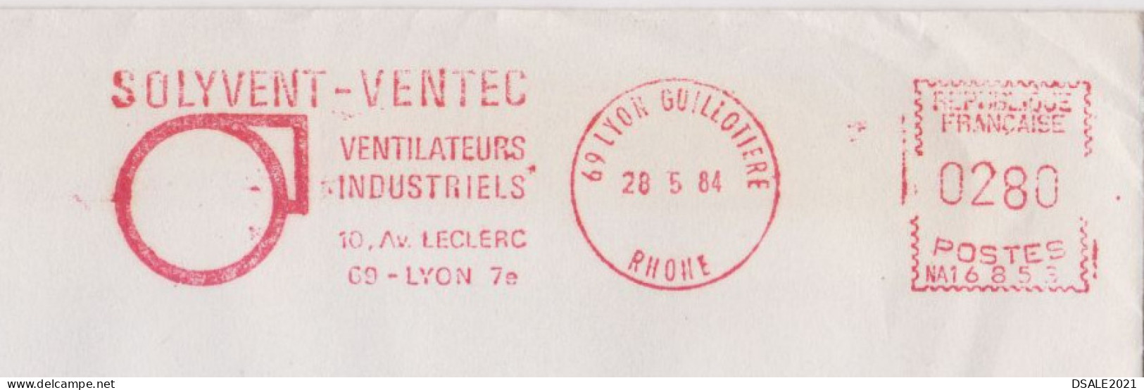 France 1984 Airmail Window Cover With Advertising Machine EMA METER Stamp Cachet, Sent Abroad (66860) - Briefe U. Dokumente