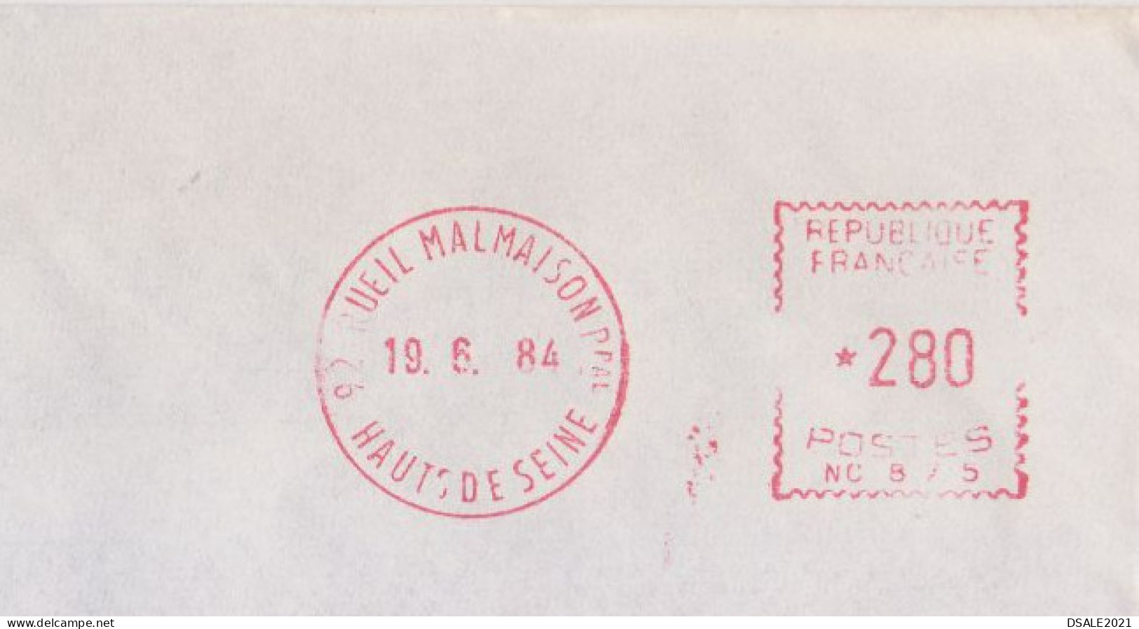 France 1984 Airmail Window Cover With Advertising Machine EMA METER Stamp Cachet, Sent Abroad (66862) - Briefe U. Dokumente