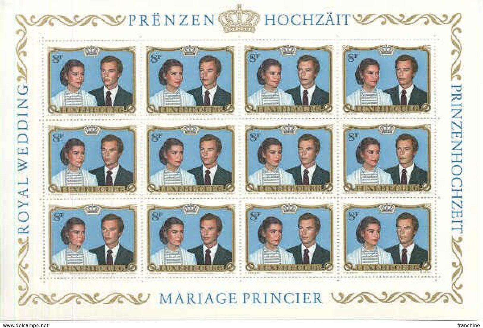 LIQUIDATION TOTALE LUXEMBOURG - DEPART 0,55 Euro - 1981 - N° 986 En Feuillet De 12 ** Mariage Princier - Full Sheets