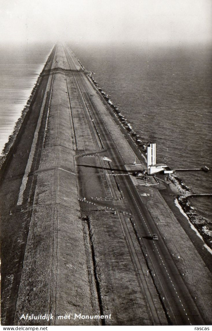 CPM - K - HOLLANDE - PAYS BAS - NEDERLAND - AFSLUITDIJK HOLLAND FRIESLAND - LA DIGUE LONGUE DE 30 KM - MET MONUMENT - Den Oever (& Afsluitdijk)