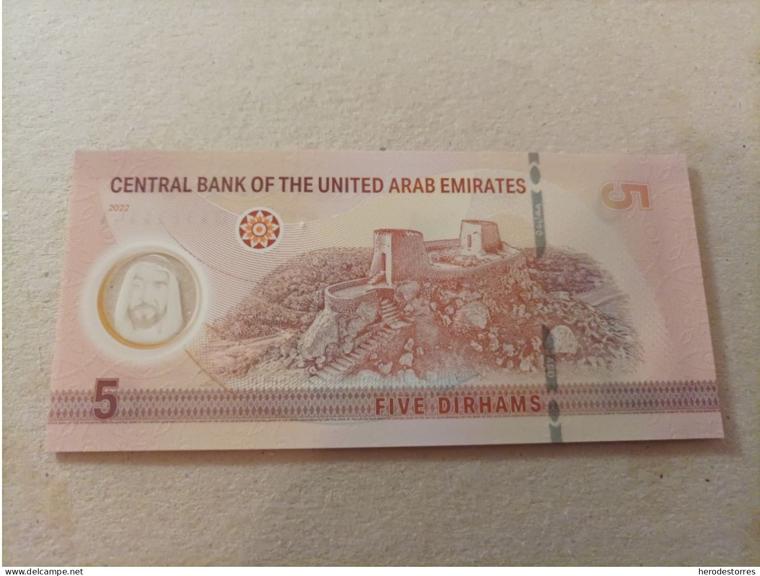 Billete De Emiratos Árabes Unidos 5 Dirhams, Año 2022, UNC - Emiratos Arabes Unidos