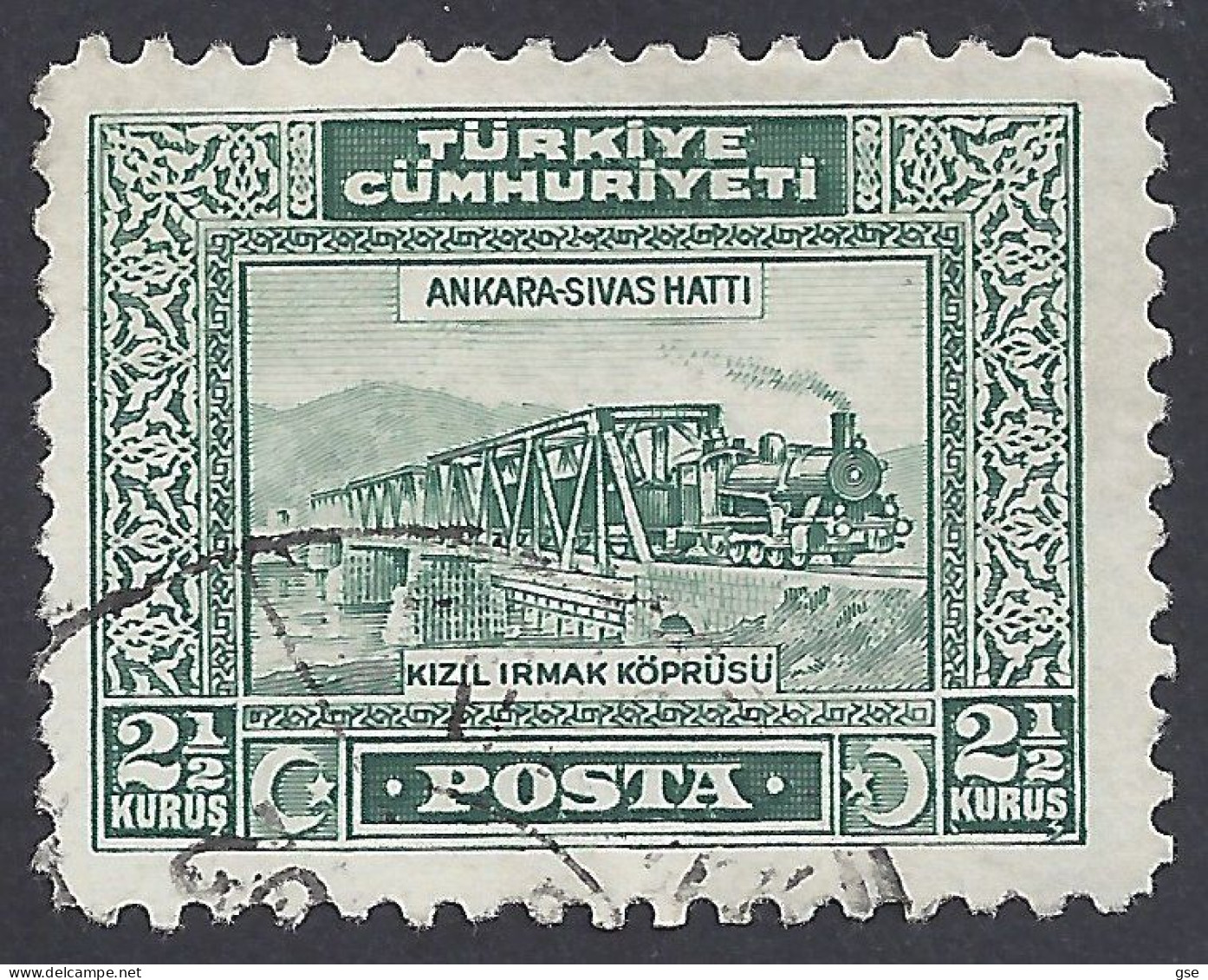 TURCHIA 1929 - Yvert 745° - Ponte | - Oblitérés