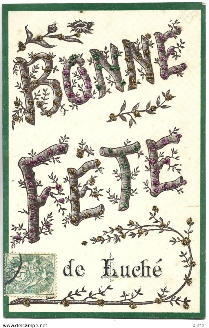 Bonne Fête De LUCHE - Carte Pailletée - Luche Pringe