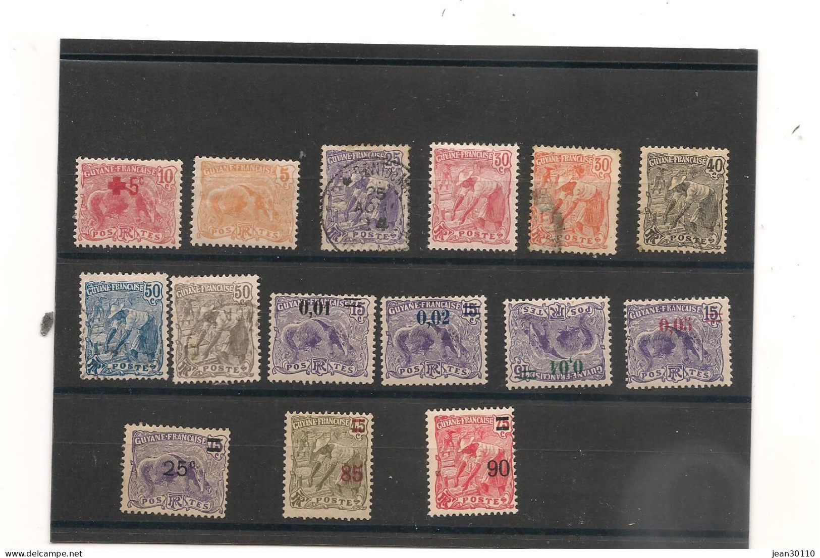 GUYANE ANNEES 1915/22 LOT DE TIMBRES OBLITÉRÉS ET * - Usados