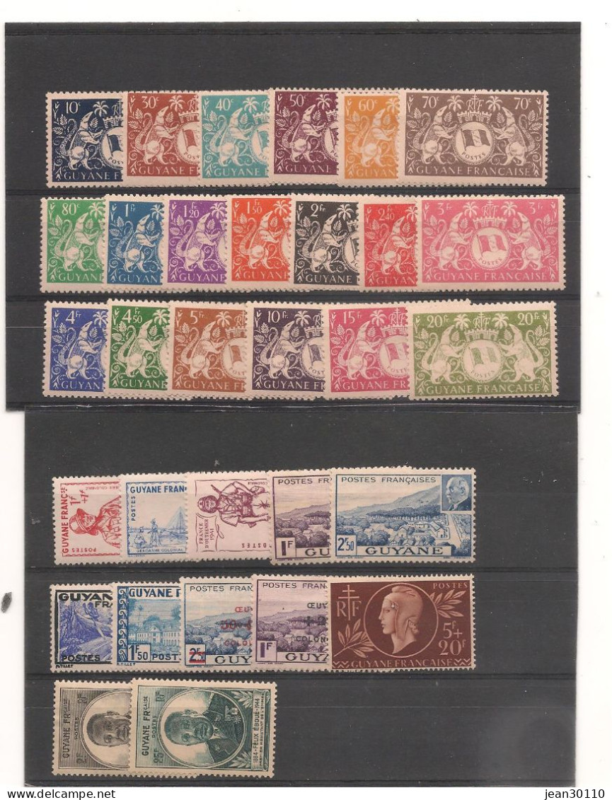 GUYANE ANNÉES 1941/45 N° 169/173-175/200 * Et (**) - Oblitérés