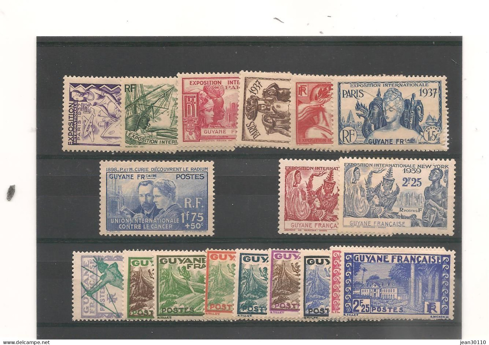 GUYANE ANNÉES 1937/40 N° 143/151 *-157/167*-Côte : 43,00 € - Used Stamps
