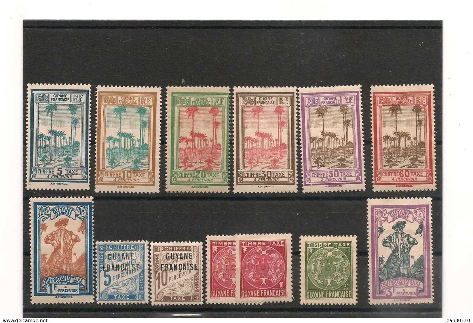 GUYANE ANNÉES 1929-1947 TAXE  N° 1/2*-13/23*- - Used Stamps