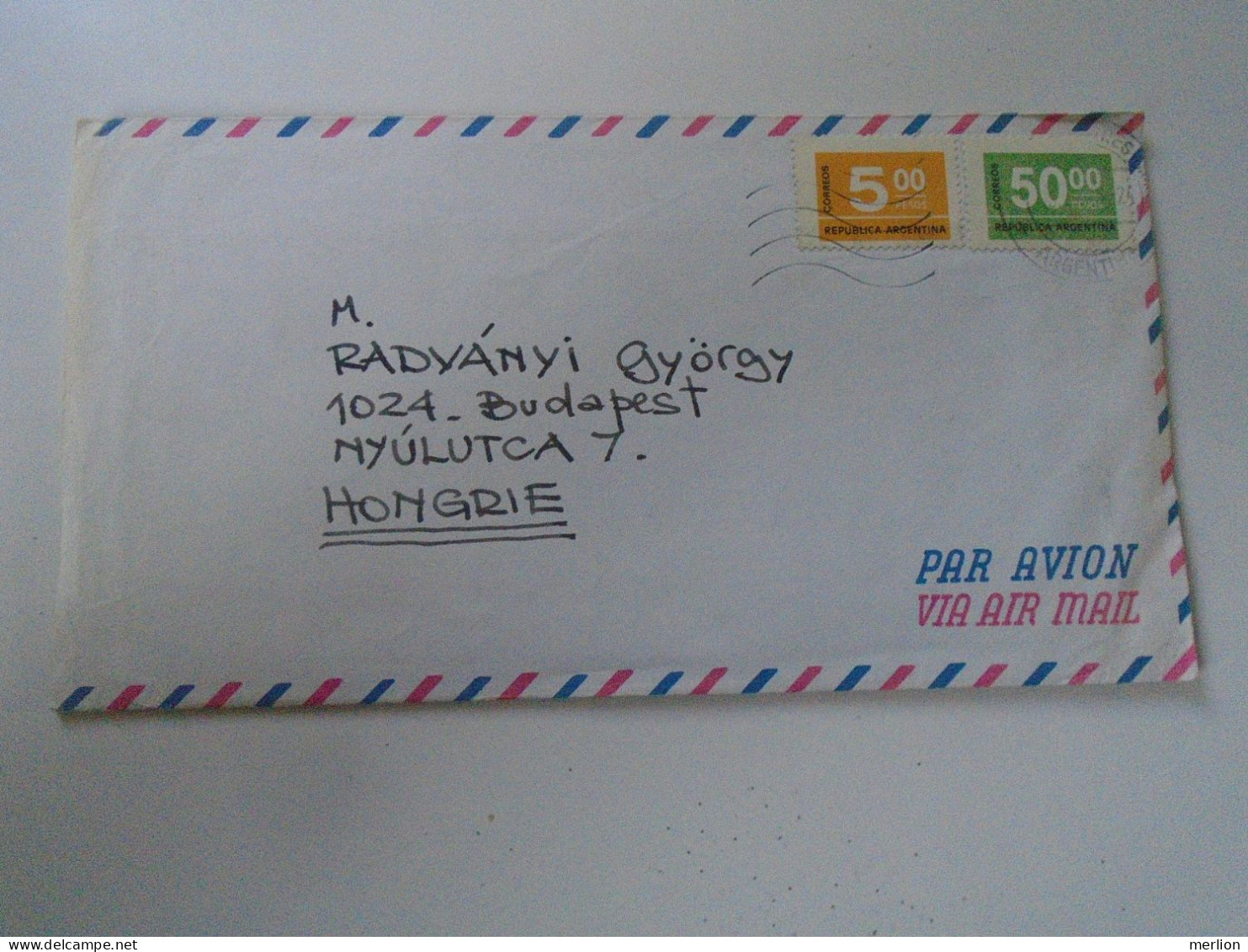ZA454.46 ARGENTINA  -Airmail Cover  - 1976   Sent To Hungary  - Stamps Radványi - Cartas & Documentos