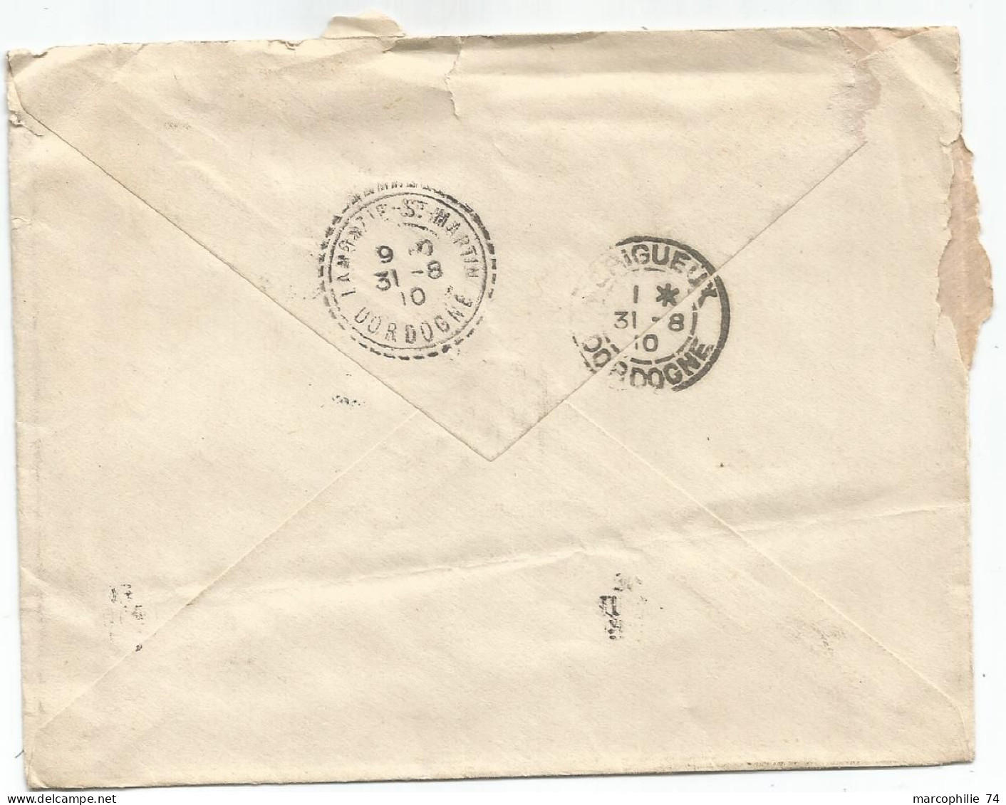 TURKEY TURQUIE 1 PARAS LETTRE COVER CANDILLY 1910 TO FRANCE - 1837-1914 Smyrna