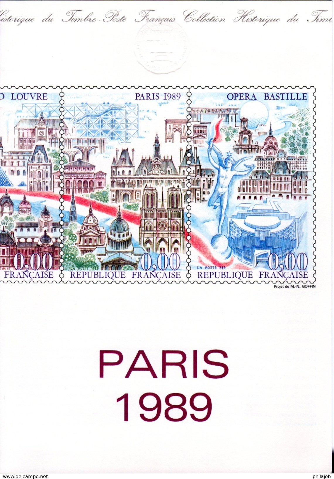 PARIS 1989 / NOTRE DAME Sur Document Philatélique Officiel De 4 Pages De 1989 N° YT BC2583A. Parf état - Monumenti