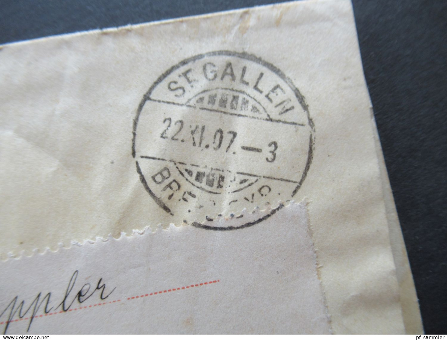 Schweiz 1907 Ganzsache / Streifband Stempel St Gallen Briefexp. Nach Stollberg Sachsen Gesendet - Ganzsachen