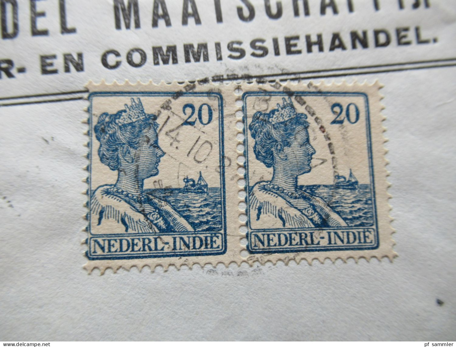 Niederländisch Indien 1927 Firmenumschlag Borneo Sumatra Handel Maatschapij. Einschreiben Siboga - Hamburg - Indes Néerlandaises