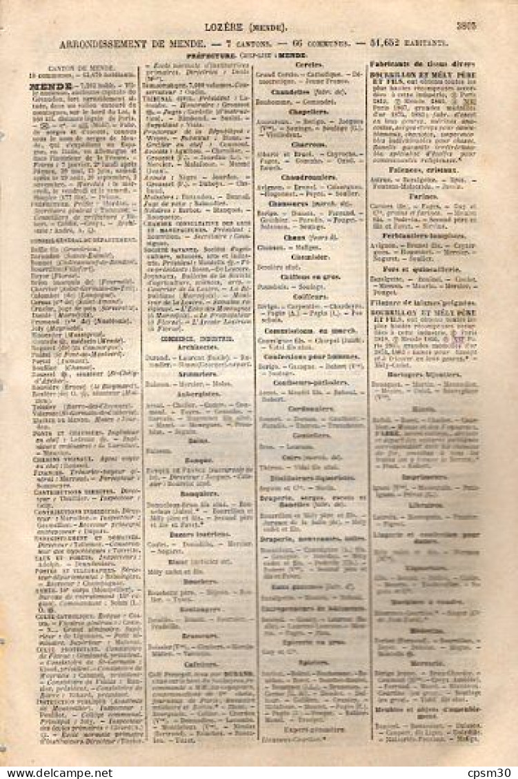 ANNUAIRE - 48 - Département Lozere - Année 1886 - Annuaire Officiel Des Postes - 07 Pages - Telephone Directories