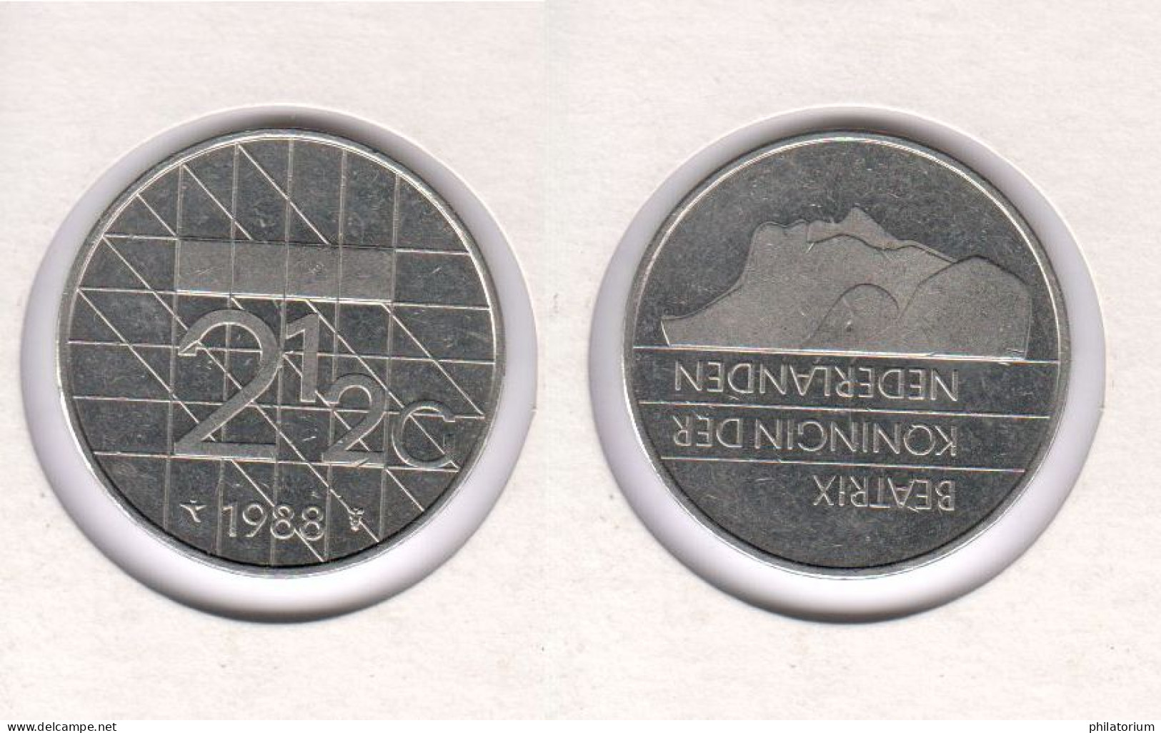 Pays Bas, 21/2 Gulden, 2½G, 1988, KM# 206, Beatrix, Nederland, - 1980-2001 : Beatrix