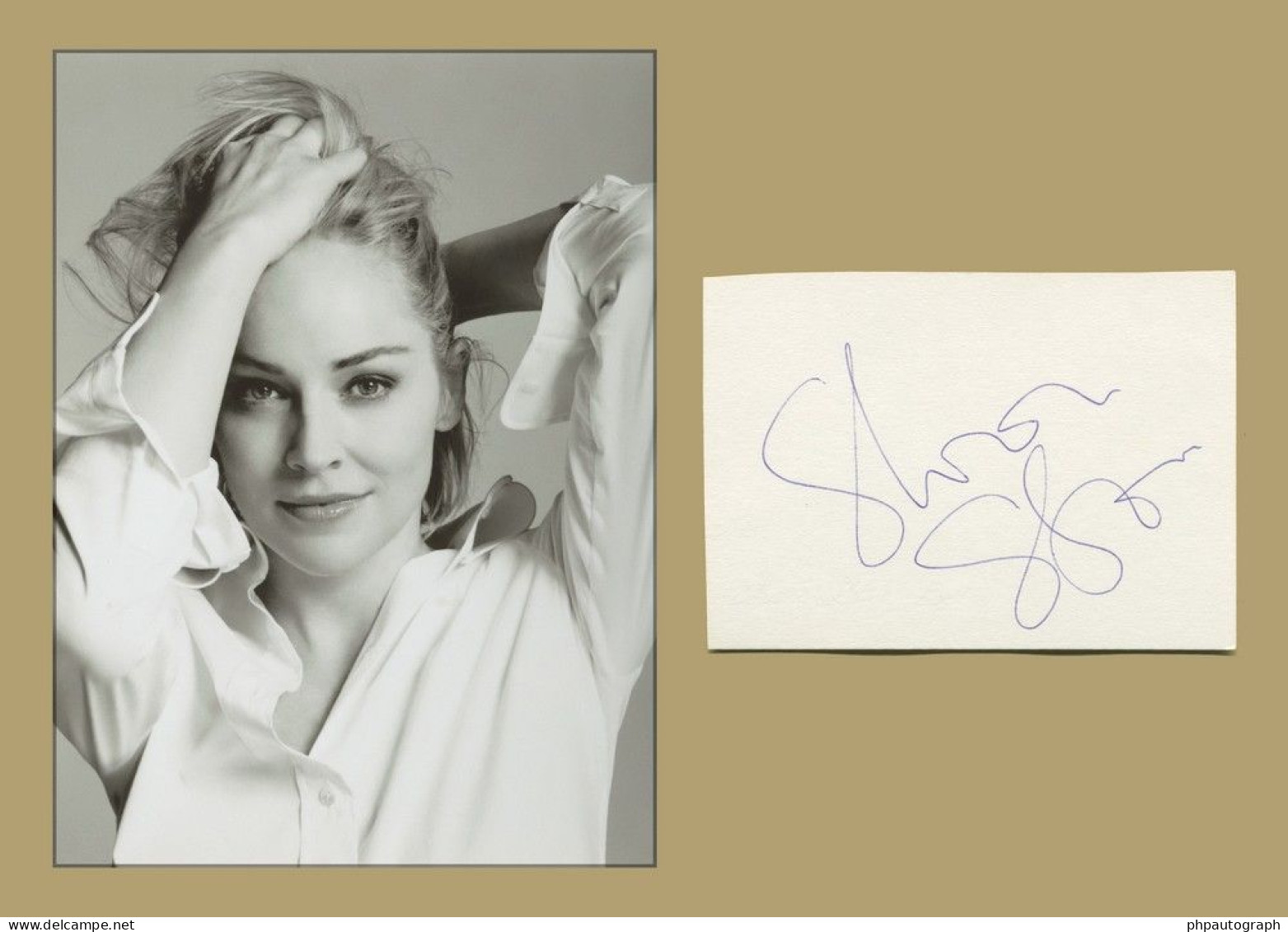 Sharon Stone - American Actress - Authentic Signed Card + Photo - COA - Actores Y Comediantes 