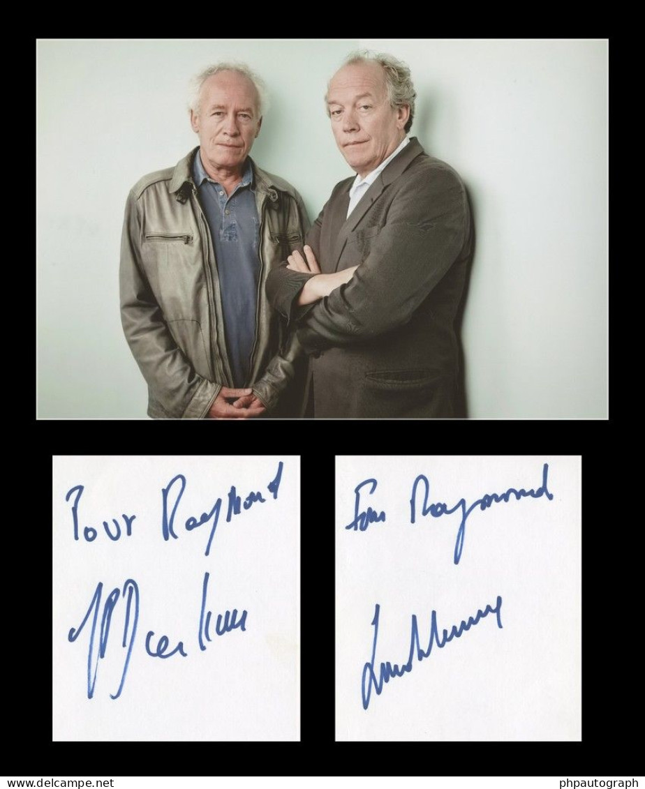 Jean-Pierre Dardenne & Luc Dardenne - Belgian Filmmaking Duo - Authentic Signed Cards + Photo - Acteurs & Toneelspelers