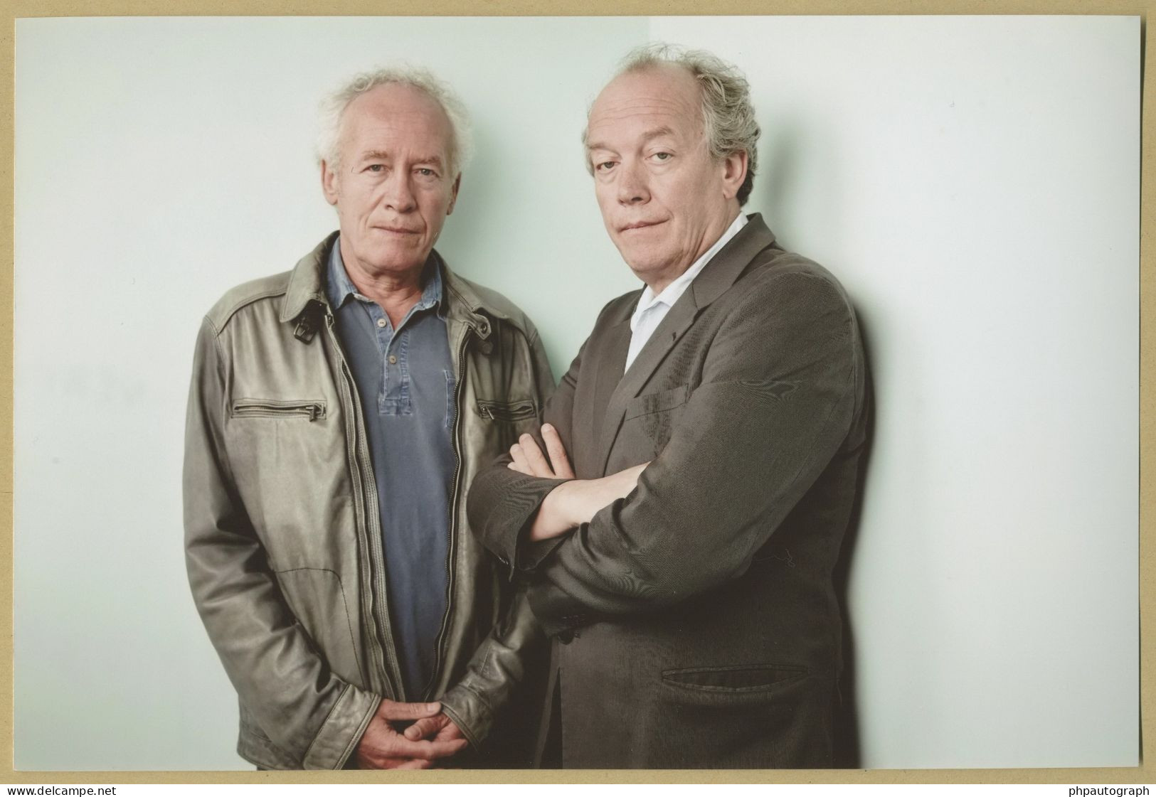 Jean-Pierre Dardenne & Luc Dardenne - Belgian Filmmaking Duo - Authentic Signed Cards + Photo - Acteurs & Toneelspelers