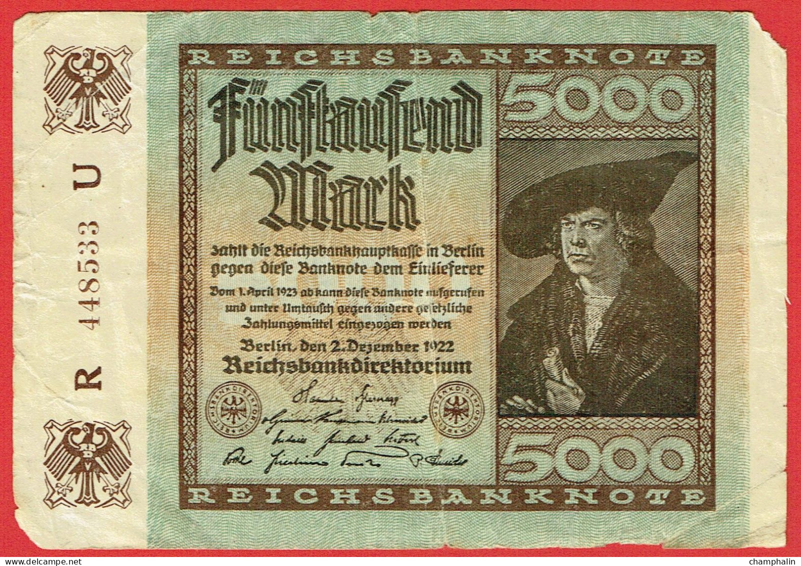 Allemagne - Billet De 5000 Mark - 2 Décembre 1922 - P81a - 5000 Mark