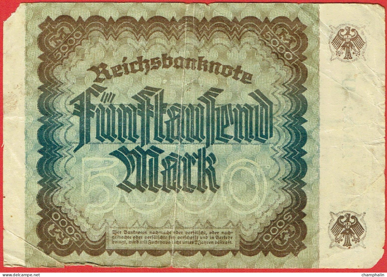 Allemagne - Billet De 5000 Mark - 2 Décembre 1922 - P81a - 5000 Mark