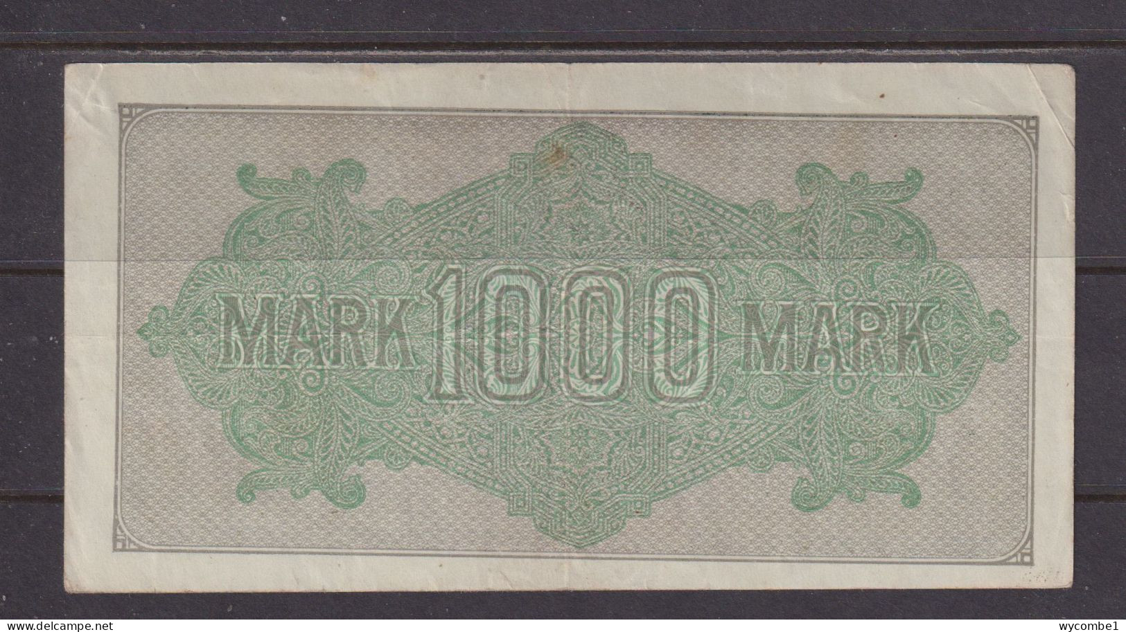 GERMANY - 1922 1000 Mark Circulated Banknote As Scans - 1000 Mark