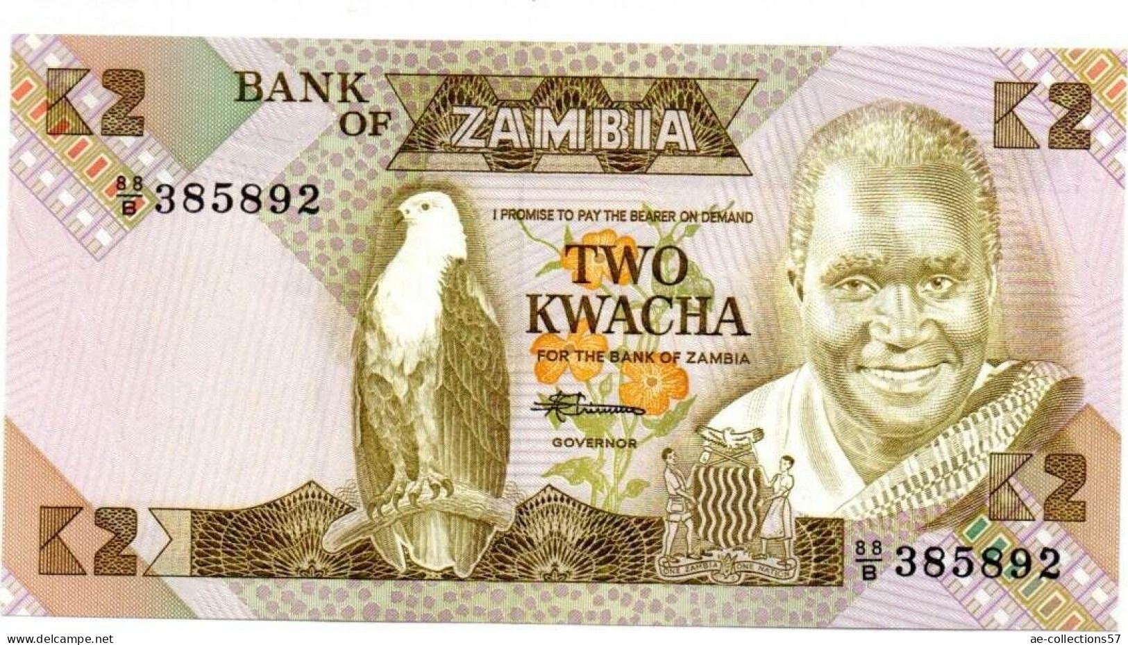 MA 14949  / Zambie 2 Kwacha UNC - Zambie