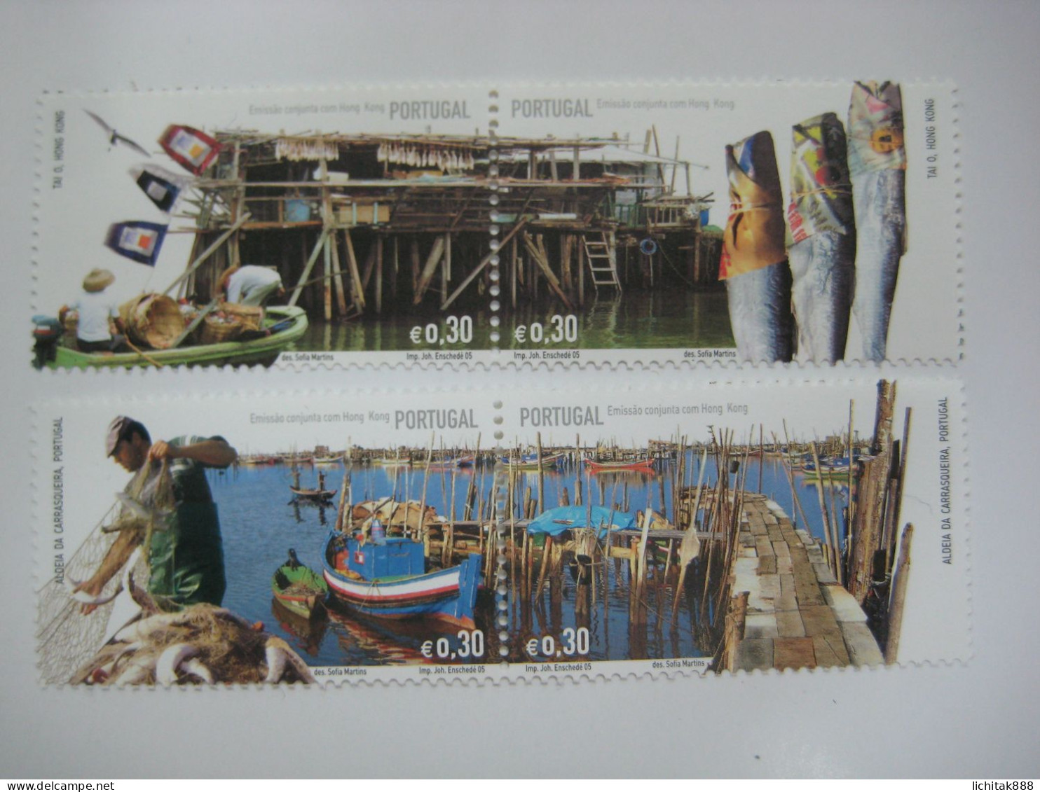 Portugal 2005 Fishing Villages Fish Stamps Set 漁村風貌  MNH - Usati