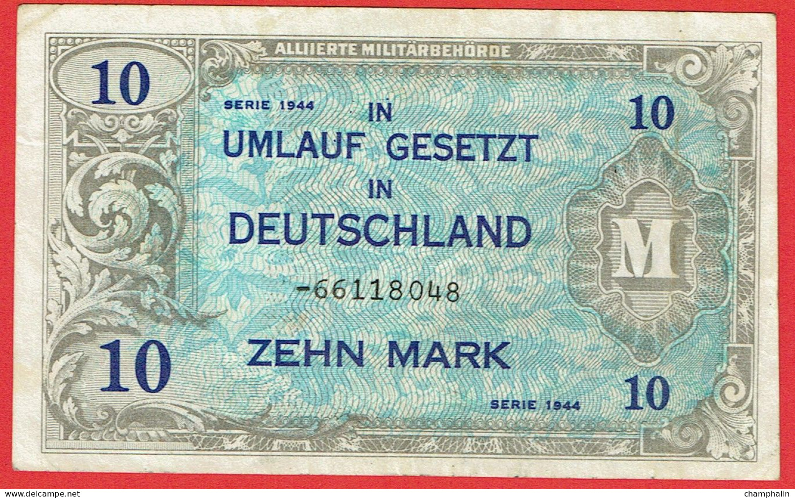Allemagne - Billet De 10 Mark - Occupation Alliés - Série 1944 - P194d - 10 Mark