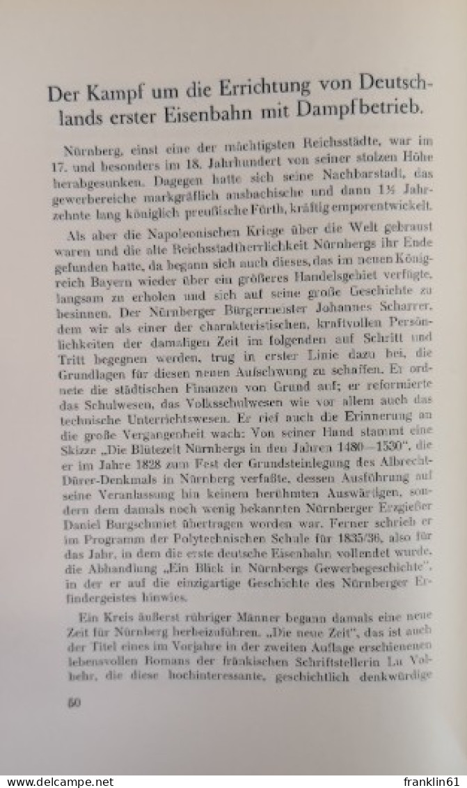 Deutschlands Erste Eisenbahn. Nürnberg-Fürth. Festschrift Zur Jahrhundertfeier. - Trasporti