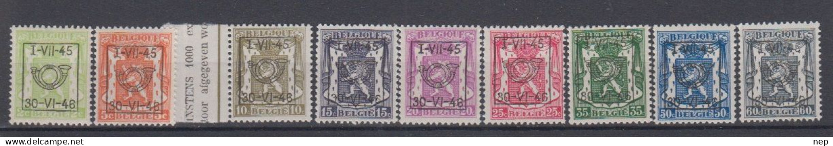BELGIË - OBP - 1945 - PRE 538/46 (29 Type D) - MNH** - Typografisch 1936-51 (Klein Staatswapen)