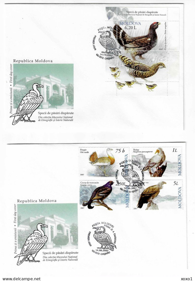Moldova 2007 MiNr. 590 - 594 (Block 37) Moldawien Vögel Birds EAGLES BIRDS OF PREY  2 FDC 16,00 € - Aigles & Rapaces Diurnes