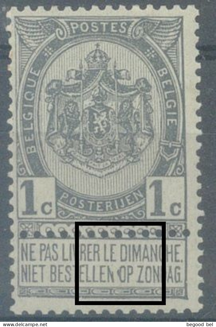 BELGIUM  - MNH/** - 1893 - PAS DE BARRE MONTANTE DU N ET TACHE AU O - COB 53 LUPPI V68 -  Lot 25829 - 1849-1900
