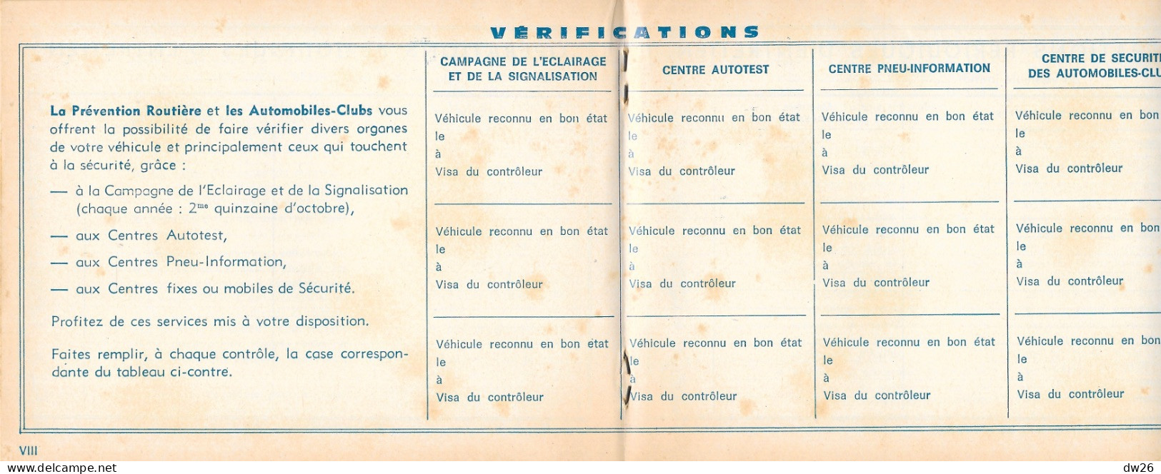 Livret: La Prévention Routière Dans Votre Département (Vendée 85) Conseil P.R. Carnet D'entretien - Auto