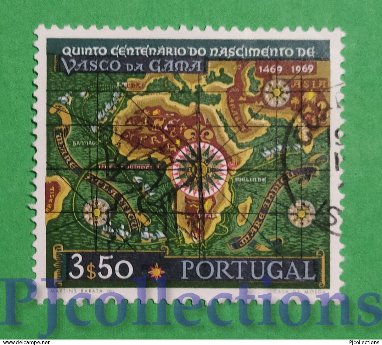 S488 - PORTOGALLO - PORTUGAL 1969 VASCO DE GAMA 3,50e USATO - USED - Oblitérés