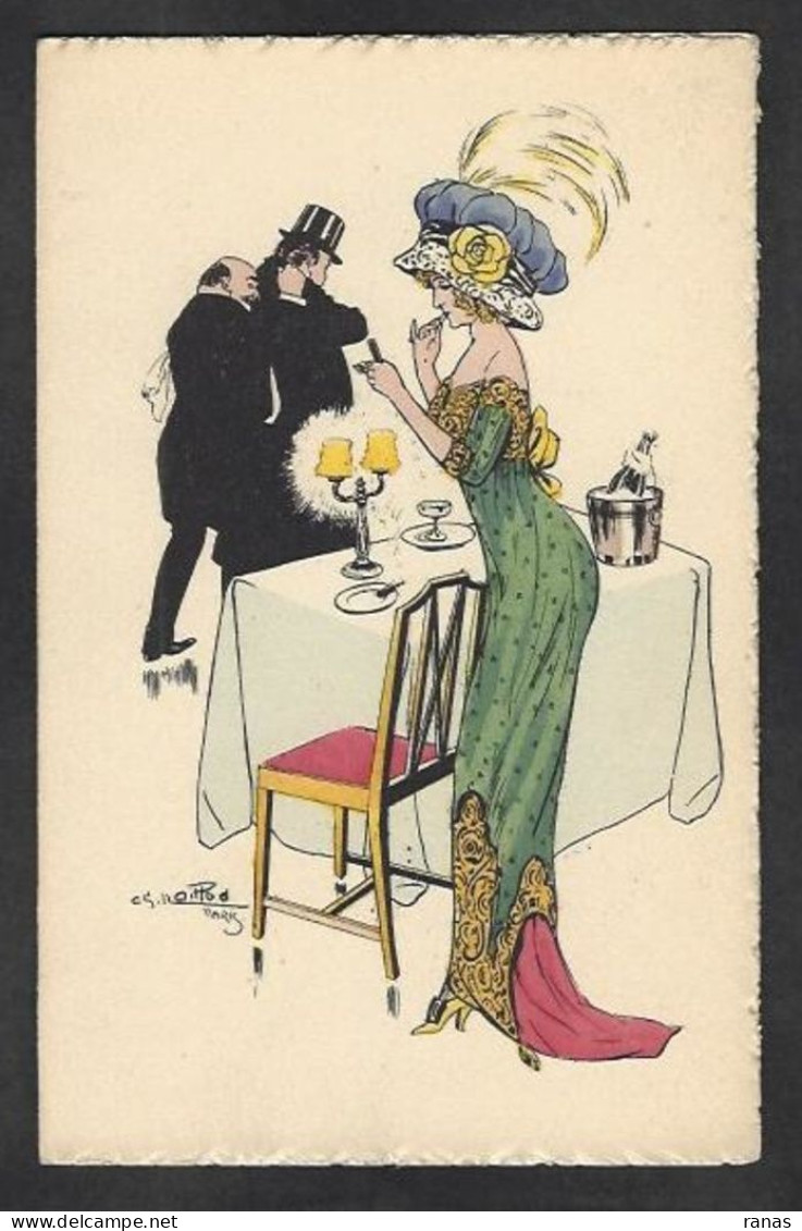 CPA Naillod Femme Girl Woman Non Circulé Illustrateur Mode Chapeau Carte Double Deux Volets - Naillod