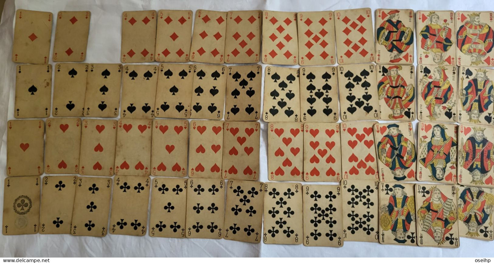 Ancien Jeu De 52 Cartes à Jouer  Incomplet Decret Avril 1890 - 54 Cards