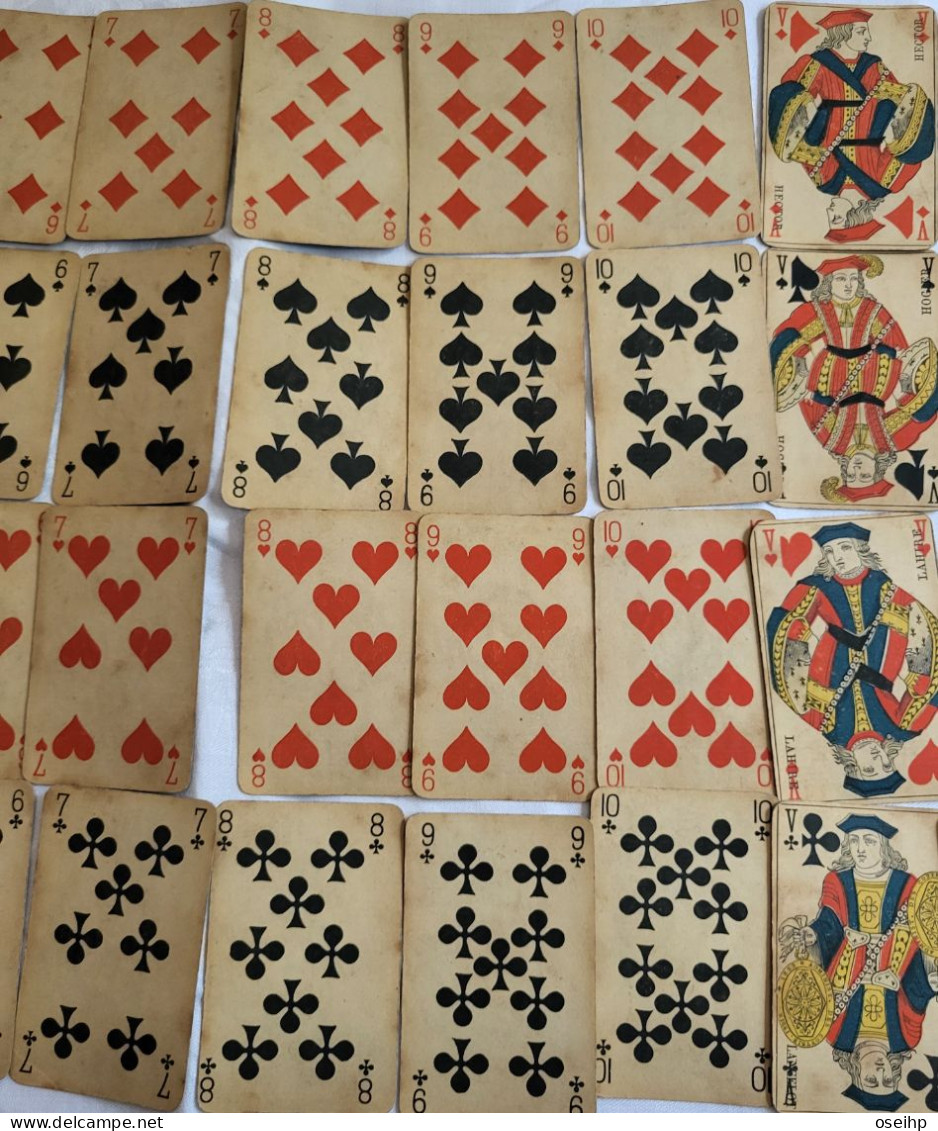 Ancien Jeu De 52 Cartes à Jouer  Incomplet Decret Avril 1890 - 54 Cartas