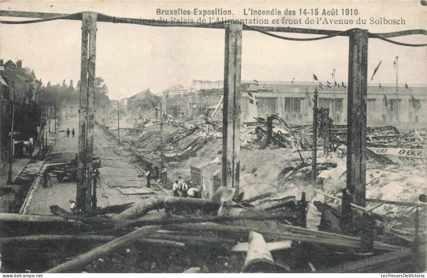 BELGIQUE - Bruxelles - Les Ruines Du Palais De L'Alimentation Et Front De L'avenue Du Solbosch - Carte Postale Ancienne - Universal Exhibitions