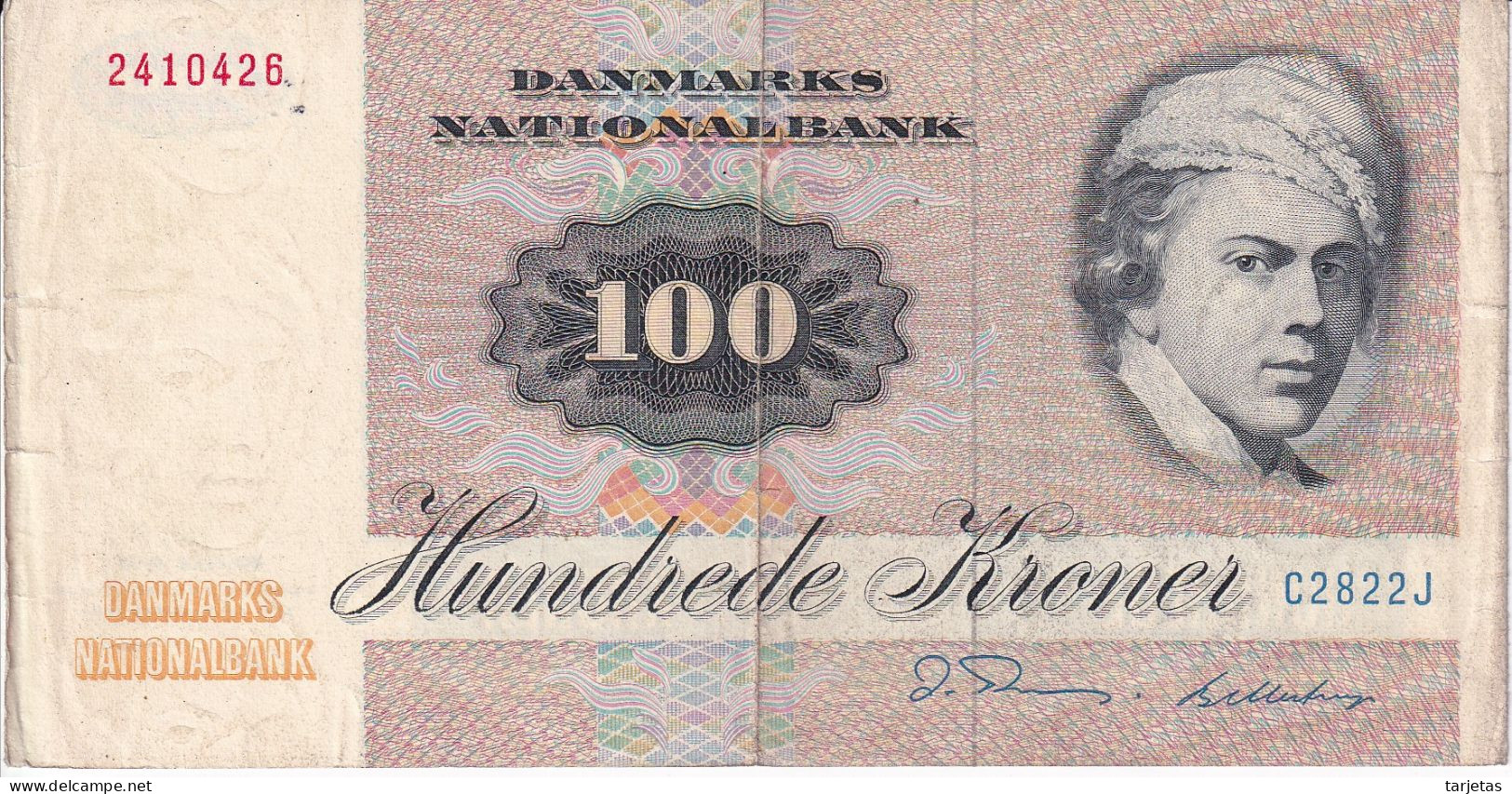 BILLETE DE DINAMARCA DE 100 KRONER DEL AÑO 1972  (BANK NOTE) - Dänemark