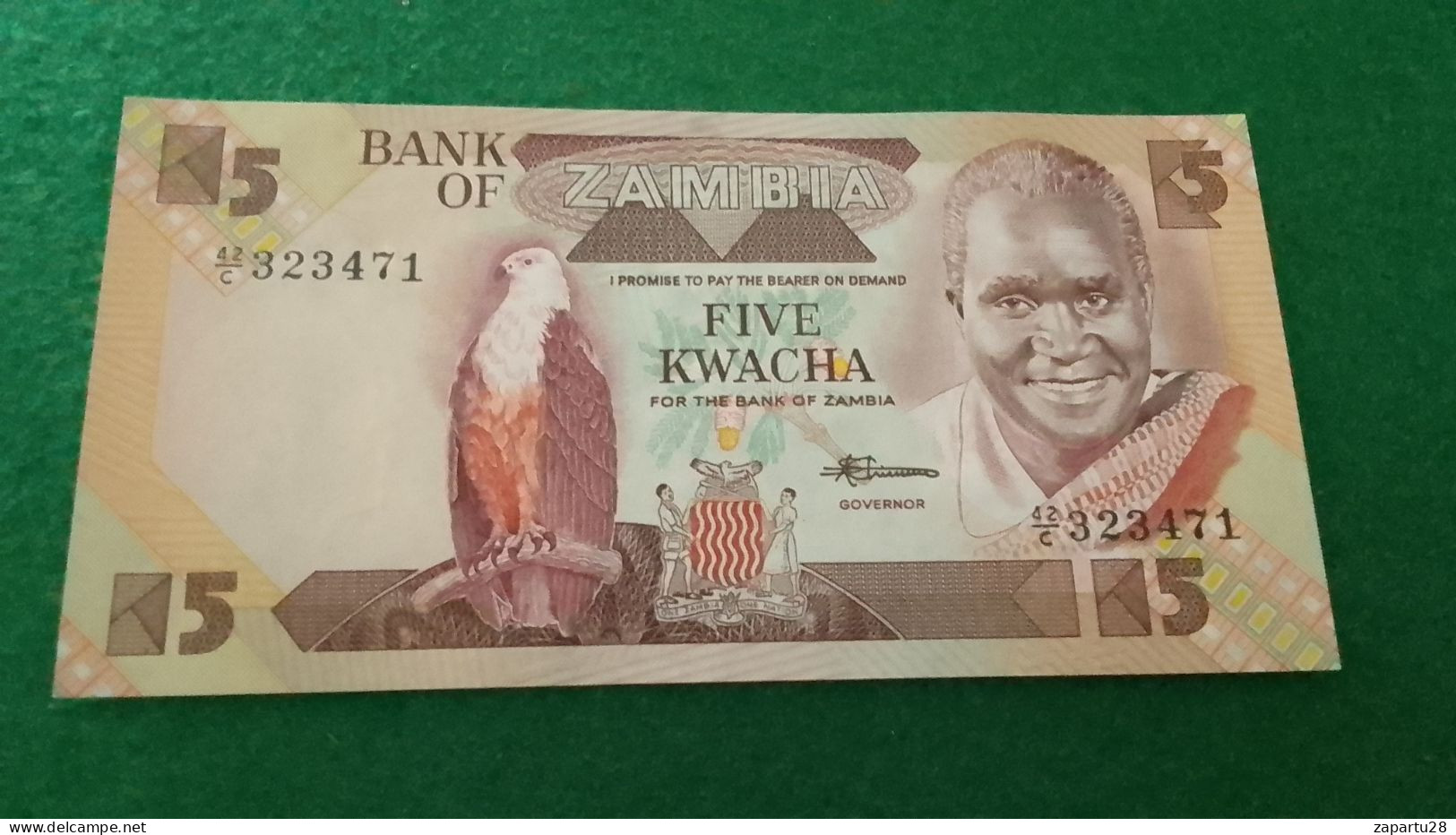 ZAMBİYA-     5     KWACHA        UNC - Zambie