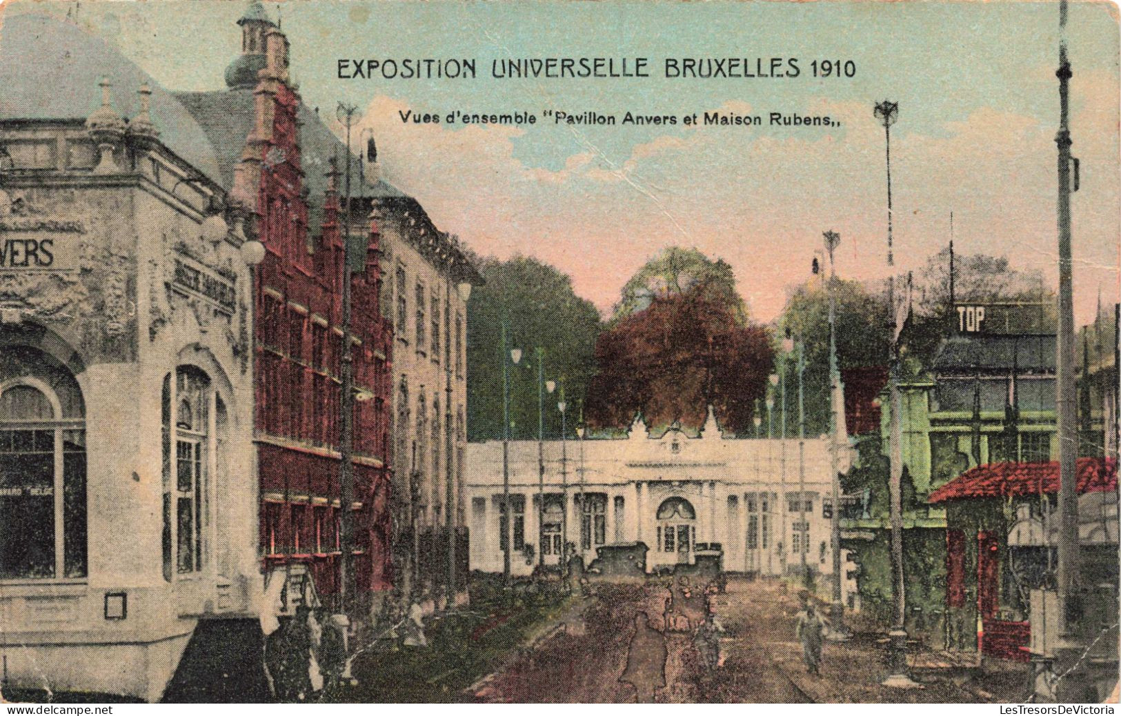 BELGIQUE - Bruxelles - Vue D'ensemble Pavillon Anvers Et Maison Rubens - Colorisé - Carte Postale Ancienne - Weltausstellungen