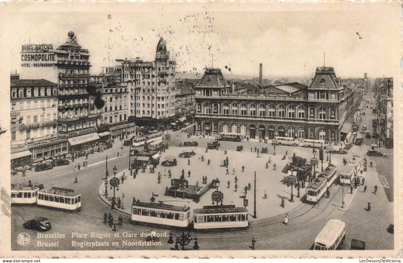 BELGIQUE - Bruxelles - Place Rogier Et Gare Du Nord - Animé - Carte Postale Ancienne - Weltausstellungen