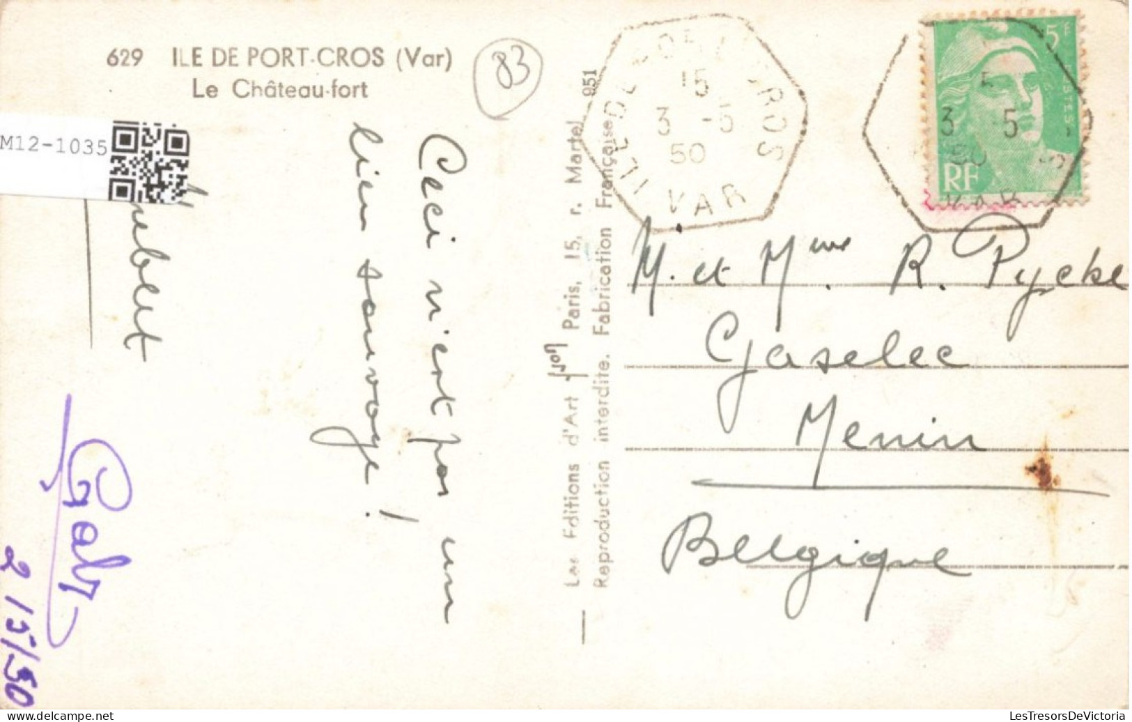 FRANCE - Île De Port-Cros - Le Château-fort  - Carte Postale Ancienne - Sonstige & Ohne Zuordnung