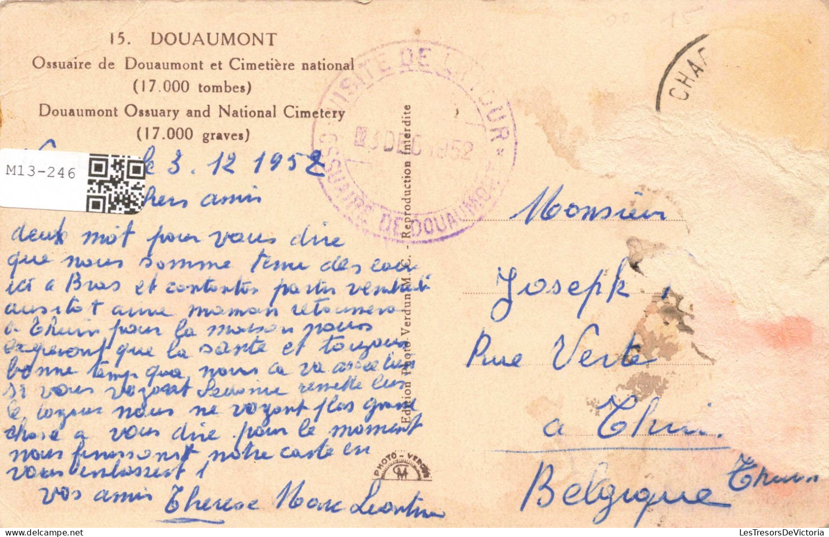 FRANCE - Verdun - Douaumont - Ossuaire Et Cimetière National - Carte Postale Ancienne - Verdun